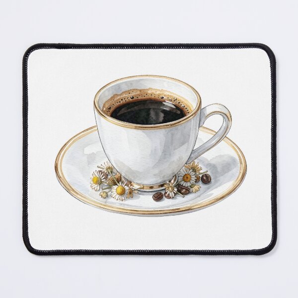 Item preview, Elegant Watercolor Espresso Cup with Gold Trim & Coffee Beans designed and sold by LuminaArtRO.