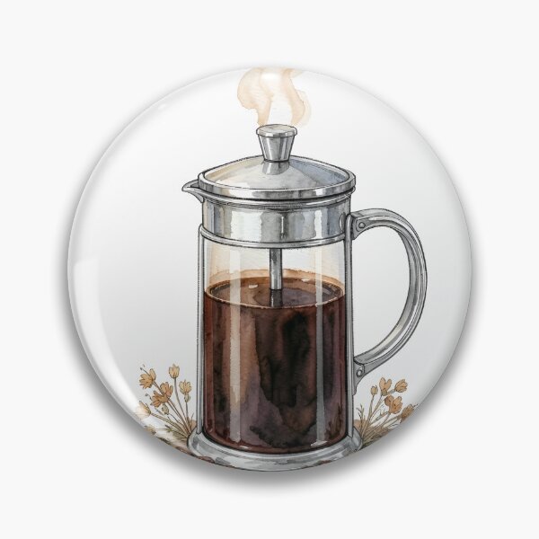 Item preview, Rustic Watercolor French Press Coffee & Roasted Beans designed and sold by LuminaArtRO.