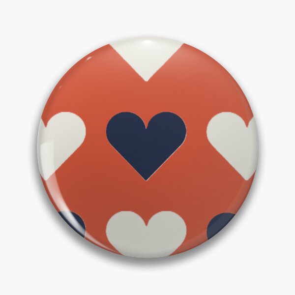 Item preview, Large NAVY BLUE, CREAM & TENNIS COURT CLAY LOVE HEARTS designed and sold by RachelMacht.