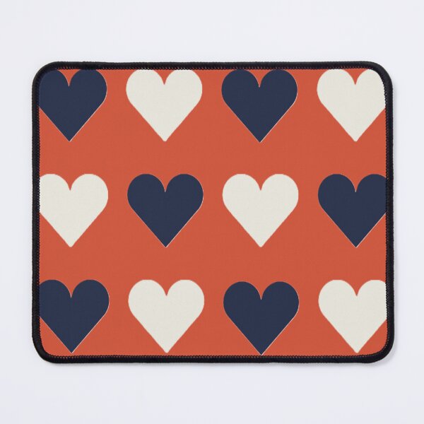 Item preview, Large NAVY BLUE, CREAM & TENNIS COURT CLAY LOVE HEARTS designed and sold by RachelMacht.