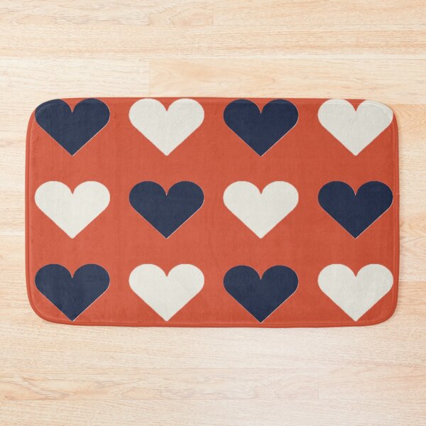 Item preview, Large NAVY BLUE, CREAM & TENNIS COURT CLAY LOVE HEARTS designed and sold by RachelMacht.