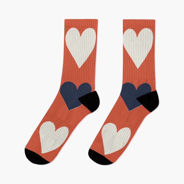 Item preview, Large NAVY BLUE, CREAM & TENNIS COURT CLAY LOVE HEARTS designed and sold by RachelMacht.