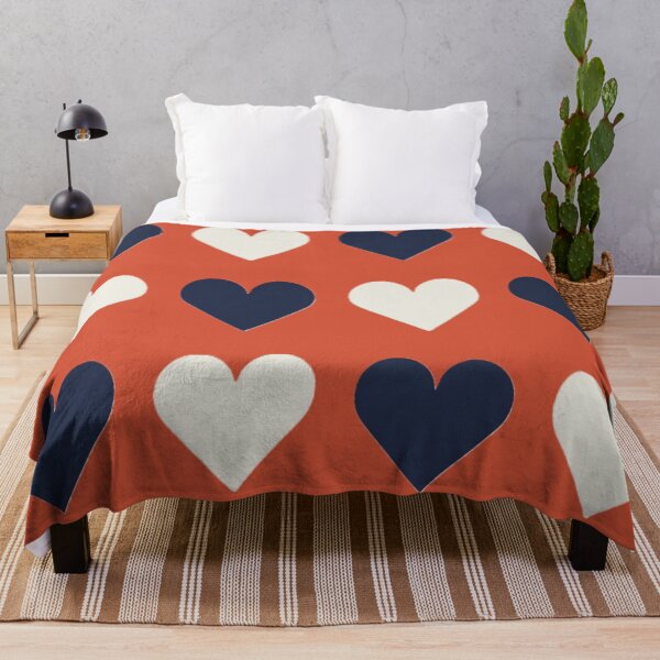 Item preview, Large NAVY BLUE, CREAM & TENNIS COURT CLAY LOVE HEARTS designed and sold by RachelMacht.