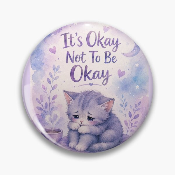 Item preview, Mental Health Awareness Cat Sticker - It's Okay Not To Be Okay designed and sold by irfanshikh.