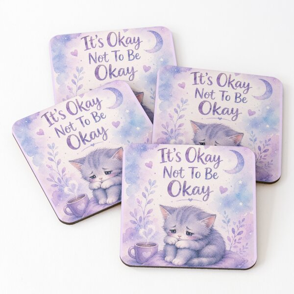 Item preview, Mental Health Awareness Cat Sticker - It's Okay Not To Be Okay designed and sold by irfanshikh.