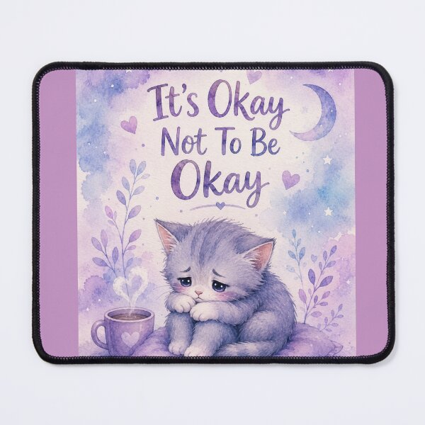 Item preview, Mental Health Awareness Cat Sticker - It's Okay Not To Be Okay designed and sold by irfanshikh.