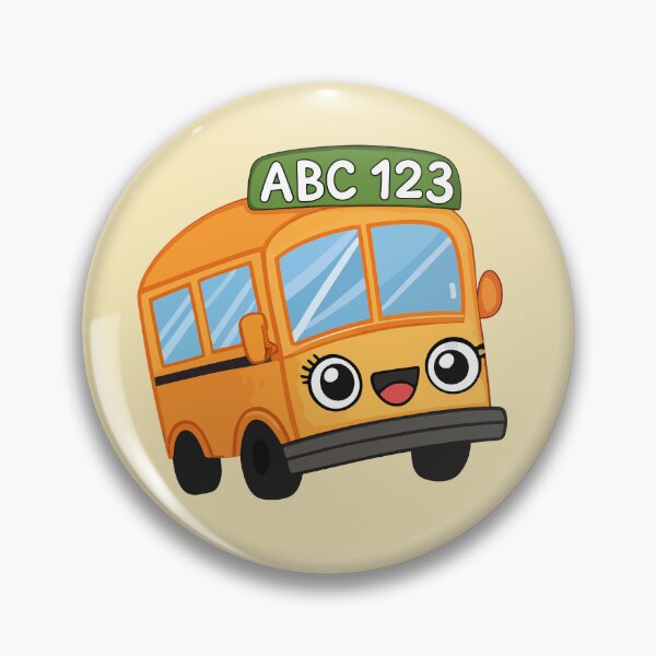Item preview, Cute Kawaii School Bus with ABC 123 Sign – Yellow Cartoon Back to School Illustration designed and sold by EmeraldeaArt.