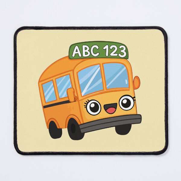 Item preview, Cute Kawaii School Bus with ABC 123 Sign – Yellow Cartoon Back to School Illustration designed and sold by EmeraldeaArt.