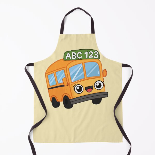 Item preview, Cute Kawaii School Bus with ABC 123 Sign – Yellow Cartoon Back to School Illustration designed and sold by EmeraldeaArt.