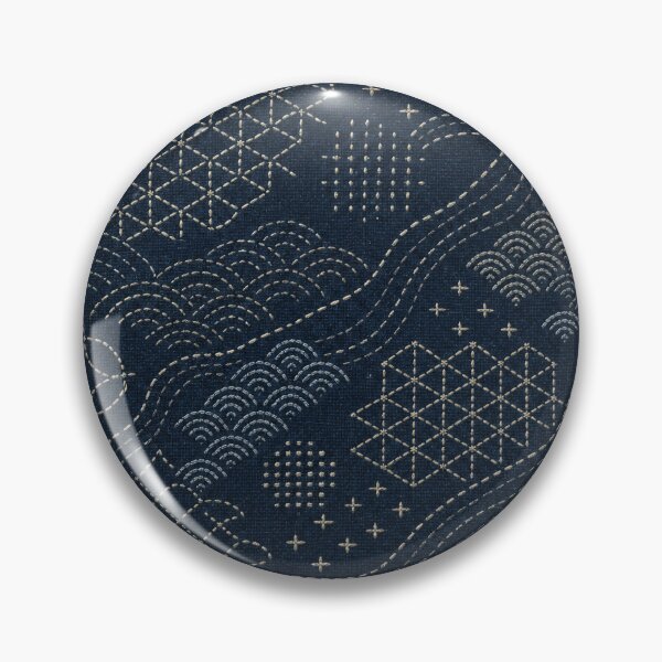 Item preview, Indigo Japanese Stitch Pattern Textile Background designed and sold by frumixart.