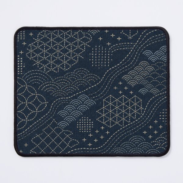 Item preview, Indigo Japanese Stitch Pattern Textile Background designed and sold by frumixart.