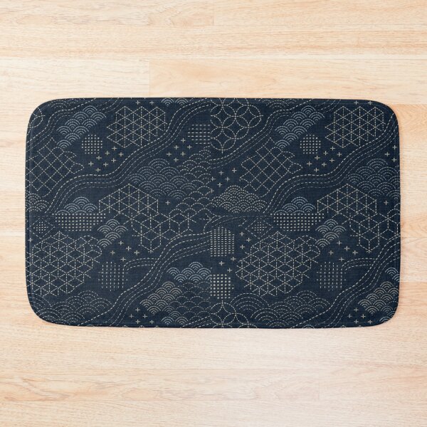 Item preview, Indigo Japanese Stitch Pattern Textile Background designed and sold by frumixart.