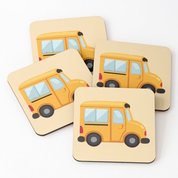 Item preview, Cute Little Yellow School Bus – Side View Cartoon Illustration designed and sold by EmeraldeaArt.