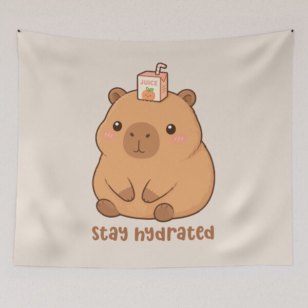 Item preview, Stay Hydrated Capybara | Cute Kawaii Juice Box Capybara | Cute Animal Cartoon Aesthetic designed and sold by stylishdzign.