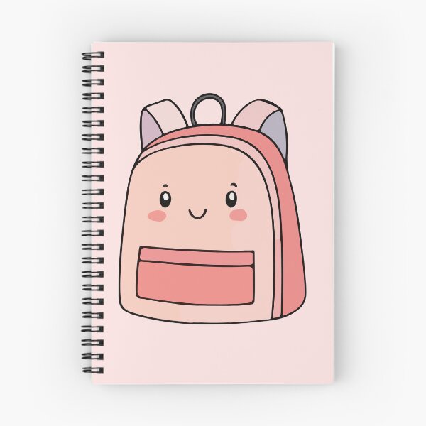 Item preview, Cute Kawaii Pink School Bag – Cartoon Backpack Illustration designed and sold by EmeraldeaArt.