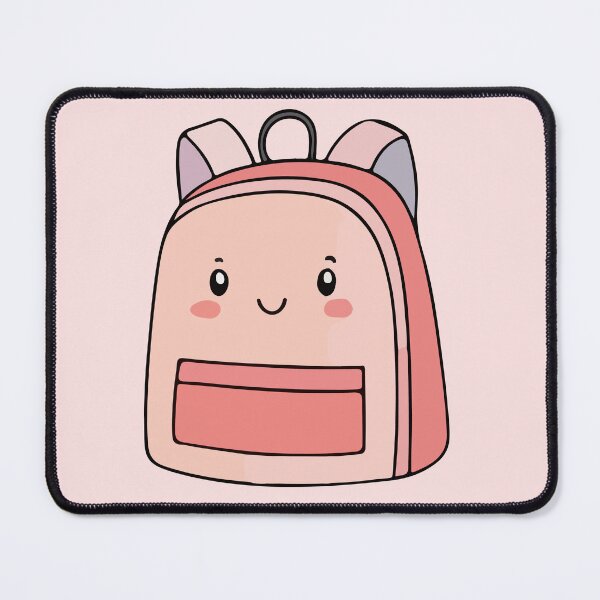 Item preview, Cute Kawaii Pink School Bag – Cartoon Backpack Illustration designed and sold by EmeraldeaArt.