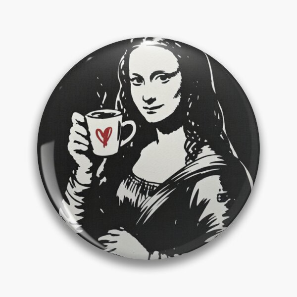 Item preview, Mona lisa drinking coffee designed and sold by 123ks.