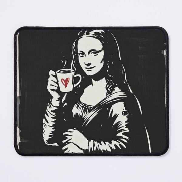 Item preview, Mona lisa drinking coffee designed and sold by 123ks.
