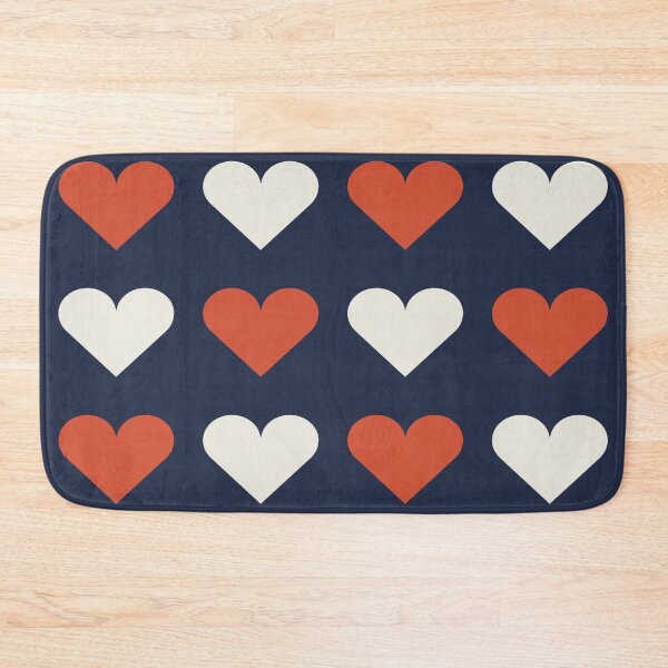 Item preview,  Large TENNIS COURT CLAY, CREAM & NAVY BLUE LOVE HEARTS designed and sold by RachelMacht.