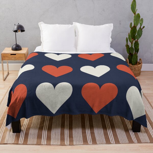 Item preview,  Large TENNIS COURT CLAY, CREAM & NAVY BLUE LOVE HEARTS designed and sold by RachelMacht.