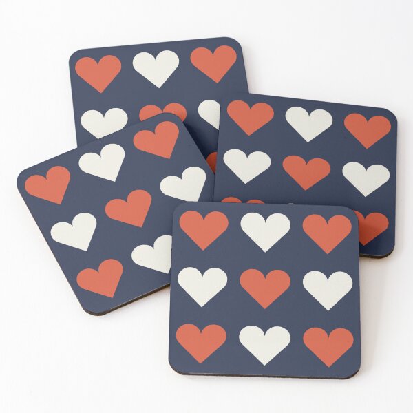 Item preview,  Large TENNIS COURT CLAY, CREAM & NAVY BLUE LOVE HEARTS designed and sold by RachelMacht.