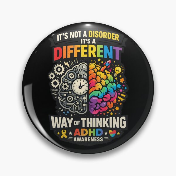 Item preview, ADHD Awareness Different Way of Thinking - Neurodiversity Rainbow Brain designed and sold by SidTastic .