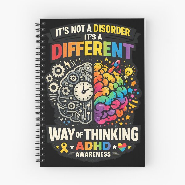 Item preview, ADHD Awareness Different Way of Thinking - Neurodiversity Rainbow Brain designed and sold by SidTastic .