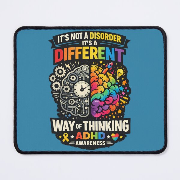 Item preview, ADHD Awareness Different Way of Thinking - Neurodiversity Rainbow Brain designed and sold by SidTastic .