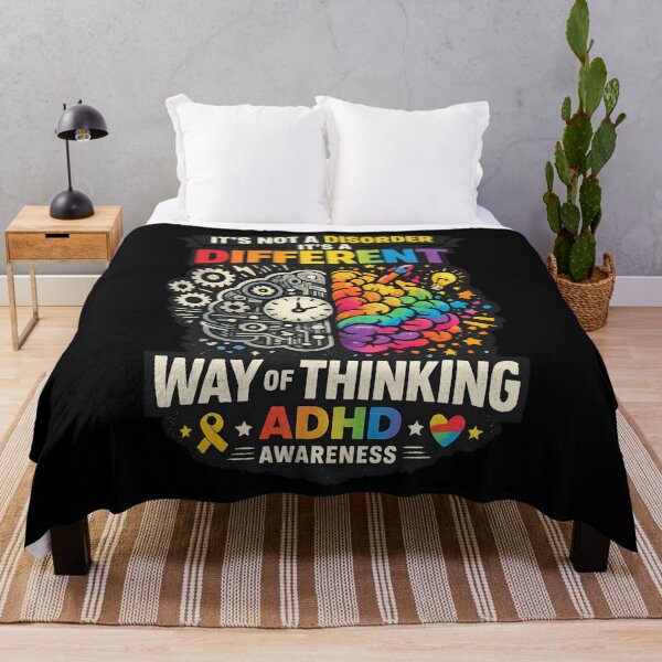 Item preview, ADHD Awareness Different Way of Thinking - Neurodiversity Rainbow Brain designed and sold by SidTastic .