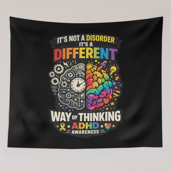 Item preview, ADHD Awareness Different Way of Thinking - Neurodiversity Rainbow Brain designed and sold by SidTastic .