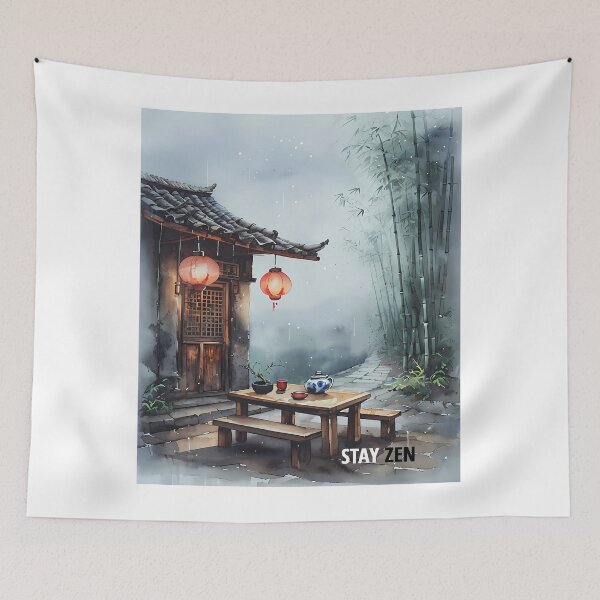 Item preview, STAY ZEN - Traditional Asian Bamboo Cabin Art designed and sold by Modern Nest Art.