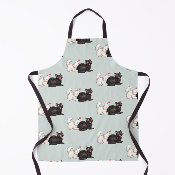 Item preview, Cute White Cat Biting Black Cat Love Chomp designed and sold by tarzbol.