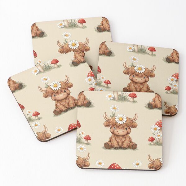 Item preview, Cute Highland Cow Nursery Pattern designed and sold by MegaNovaArt.