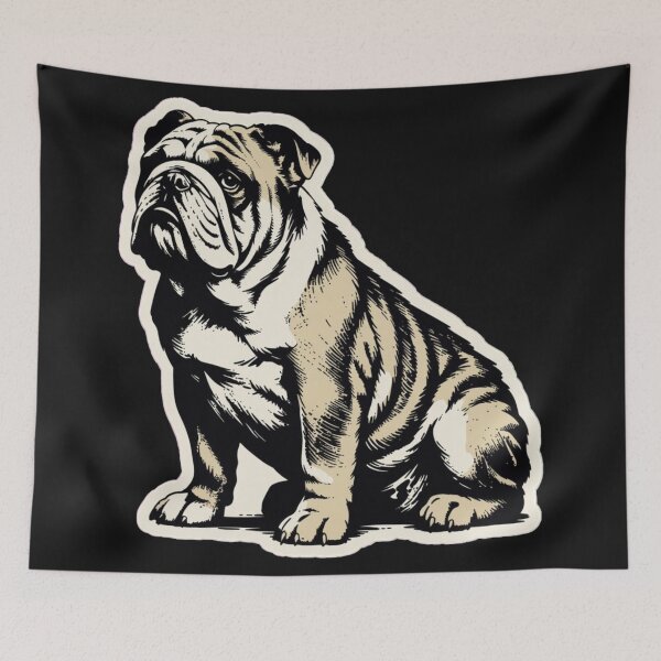 Item preview, English Bulldog sitting in the foreground designed and sold by 123ks.