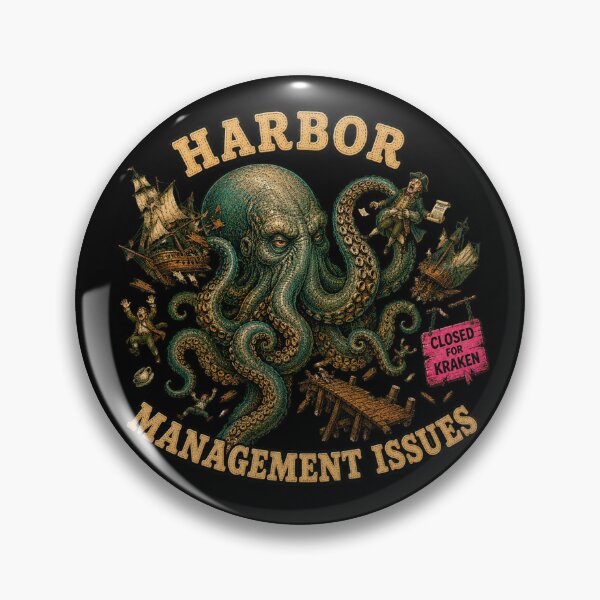 Item preview, Funny Kraken Harbor Management Issues Retro Graphic Tee designed and sold by Mythic Ink Studio.