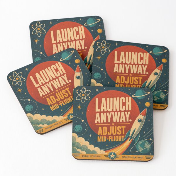 Item preview, Wall Art - Postcard - Launch Anyway – Vintage Space Motivation designed and sold by ForeverPrintsOK.