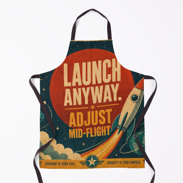 Item preview, Wall Art - Postcard - Launch Anyway – Vintage Space Motivation designed and sold by ForeverPrintsOK.