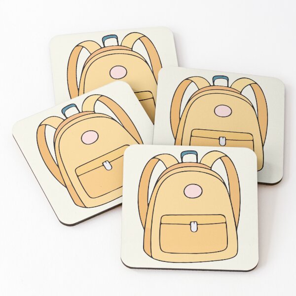 Item preview, Pastel Yellow Cartoon Backpack – Cute School Bag Illustration designed and sold by EmeraldeaArt.