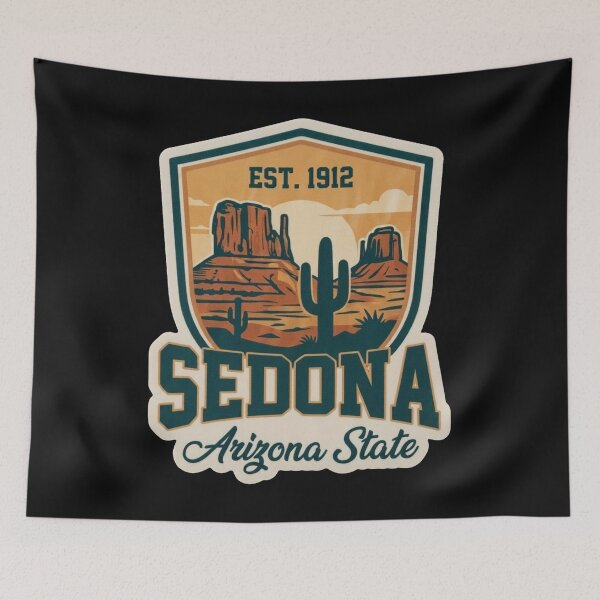 Item preview, Sedona Arizona State - Vintage Desert Mountain Crest designed and sold by The True American.