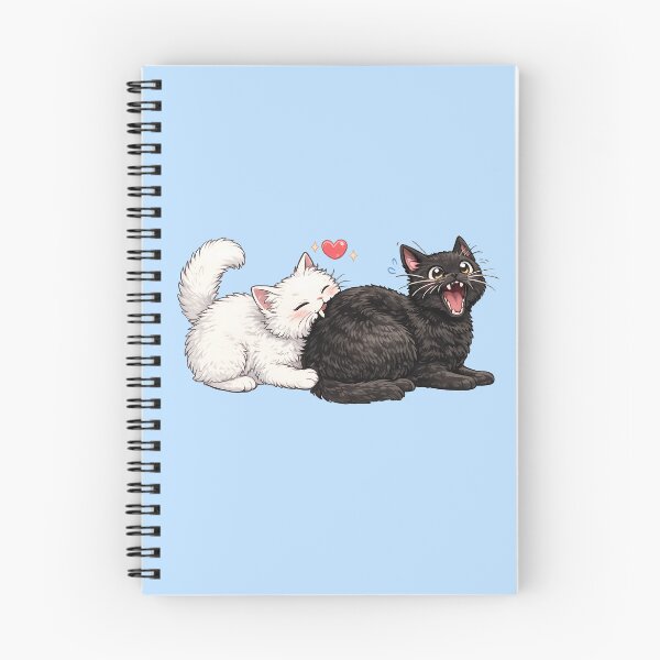 Item preview, Cute White Cat Biting Black Cat Love Chomp designed and sold by tarzbol.
