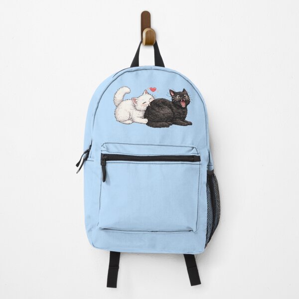 Item preview, Cute White Cat Biting Black Cat Love Chomp designed and sold by tarzbol.