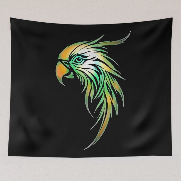 Item preview, Artistic Parrot Head Sketch Watercolor Line Art Graphic designed and sold by UrbanPrts.