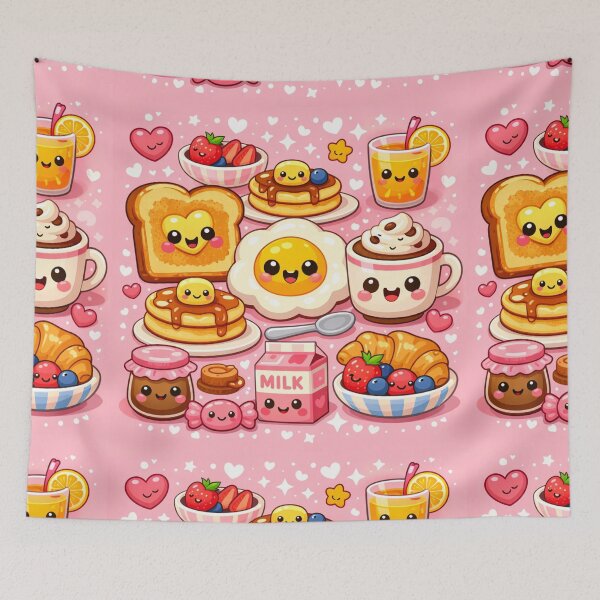 Item preview, Kawaii Breakfast – Cute Food Pattern designed and sold by Aramdesing.