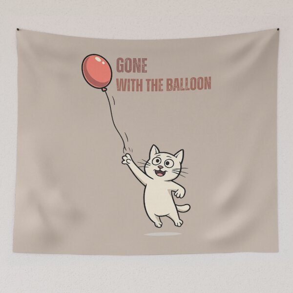 Item preview, Gone With The Balloon Funny Cat Meme Minimalist T-Shirt designed and sold by HOUSE OF TIST.