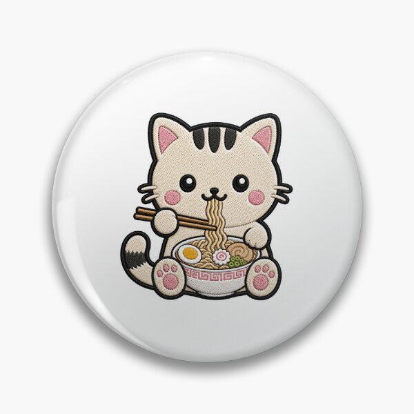 Item preview, Kawaii Cat Eating Ramen designed and sold by IYI.