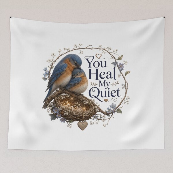 Item preview, You Heal My Quiet, Emotional Romantic Aesthetic Quote Design designed and sold by JagrDesigns.