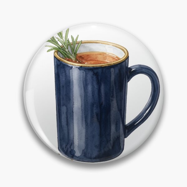 Item preview, Elegant Watercolor Navy Blue Mug with Rosemary Herb designed and sold by LuminaArtRO.