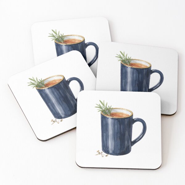 Item preview, Elegant Watercolor Navy Blue Mug with Rosemary Herb designed and sold by LuminaArtRO.