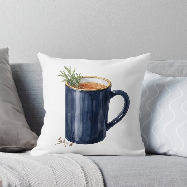 Item preview, Elegant Watercolor Navy Blue Mug with Rosemary Herb designed and sold by LuminaArtRO.