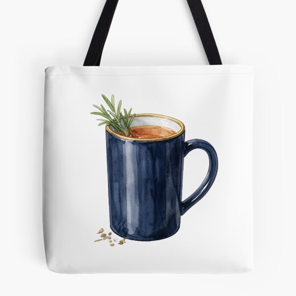 Item preview, Elegant Watercolor Navy Blue Mug with Rosemary Herb designed and sold by LuminaArtRO.